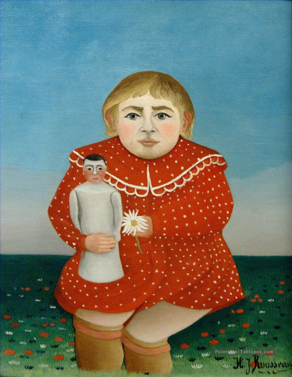 la fille avec une poupée 1905 Henri Rousseau post impressionnisme Naive primitivisme Peintures à l'huile